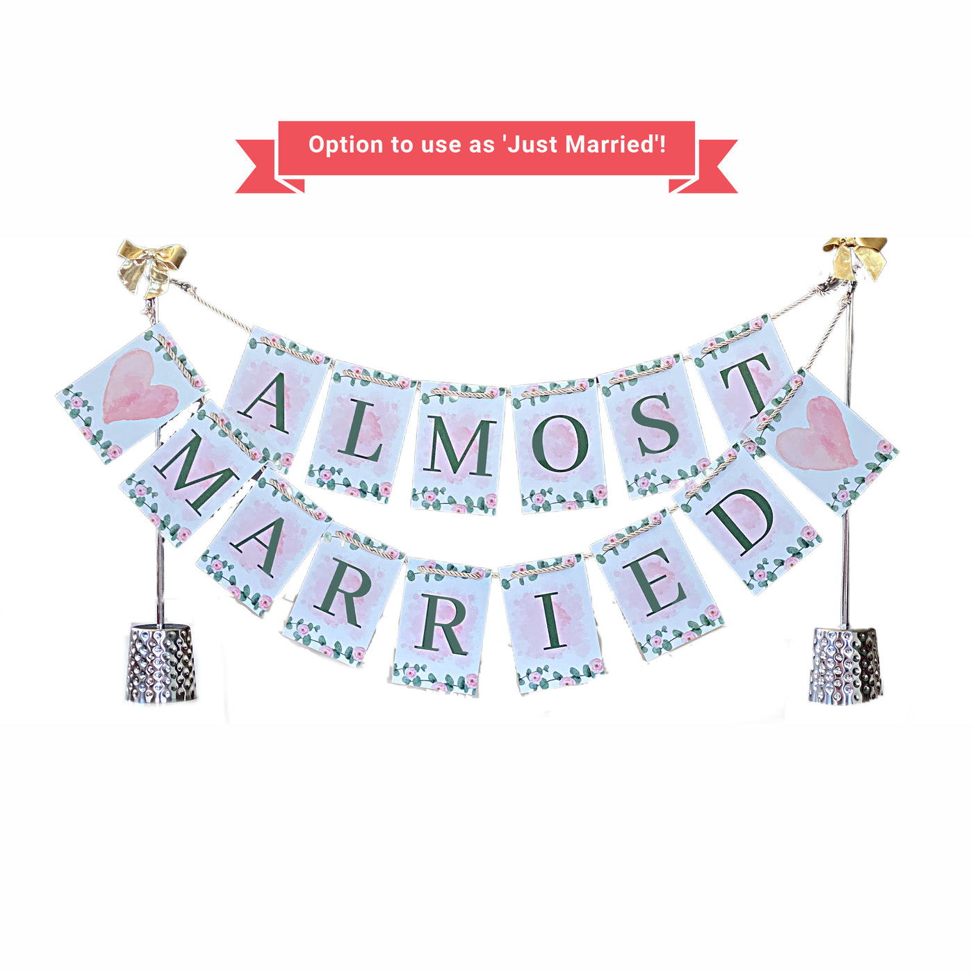 Almost Married banner for Bridal Shower (perfect for wedding too! - add on 'Just' banner)