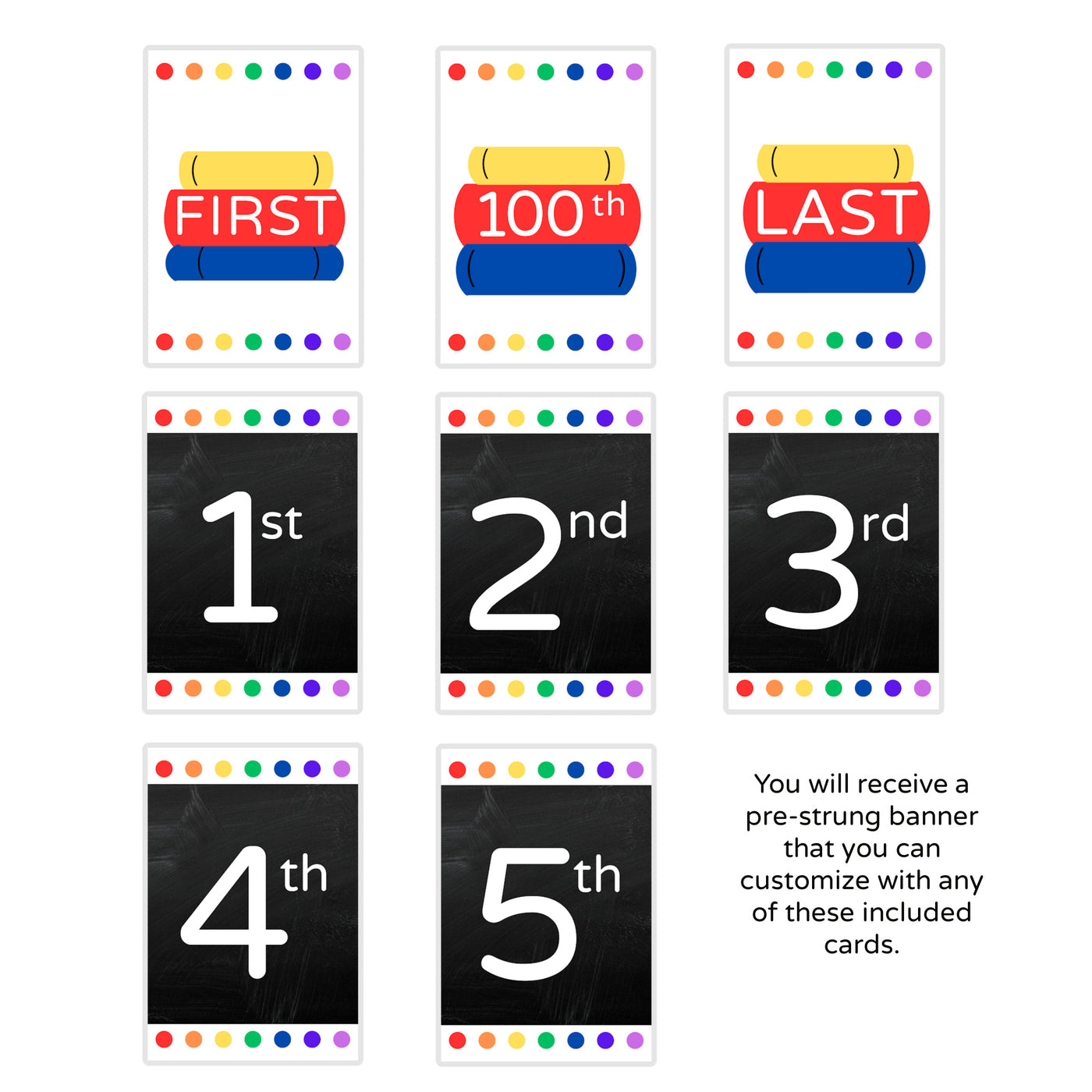 First /100th Day/Last Day of School banner kit