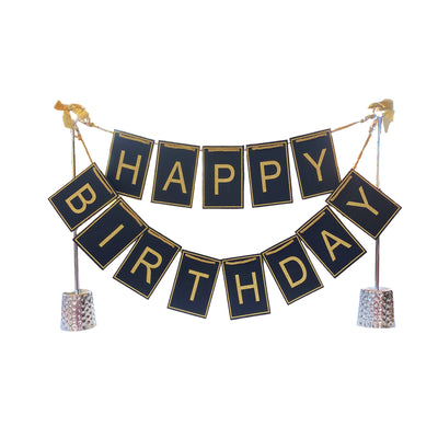 Black and Gold Birthday Banner