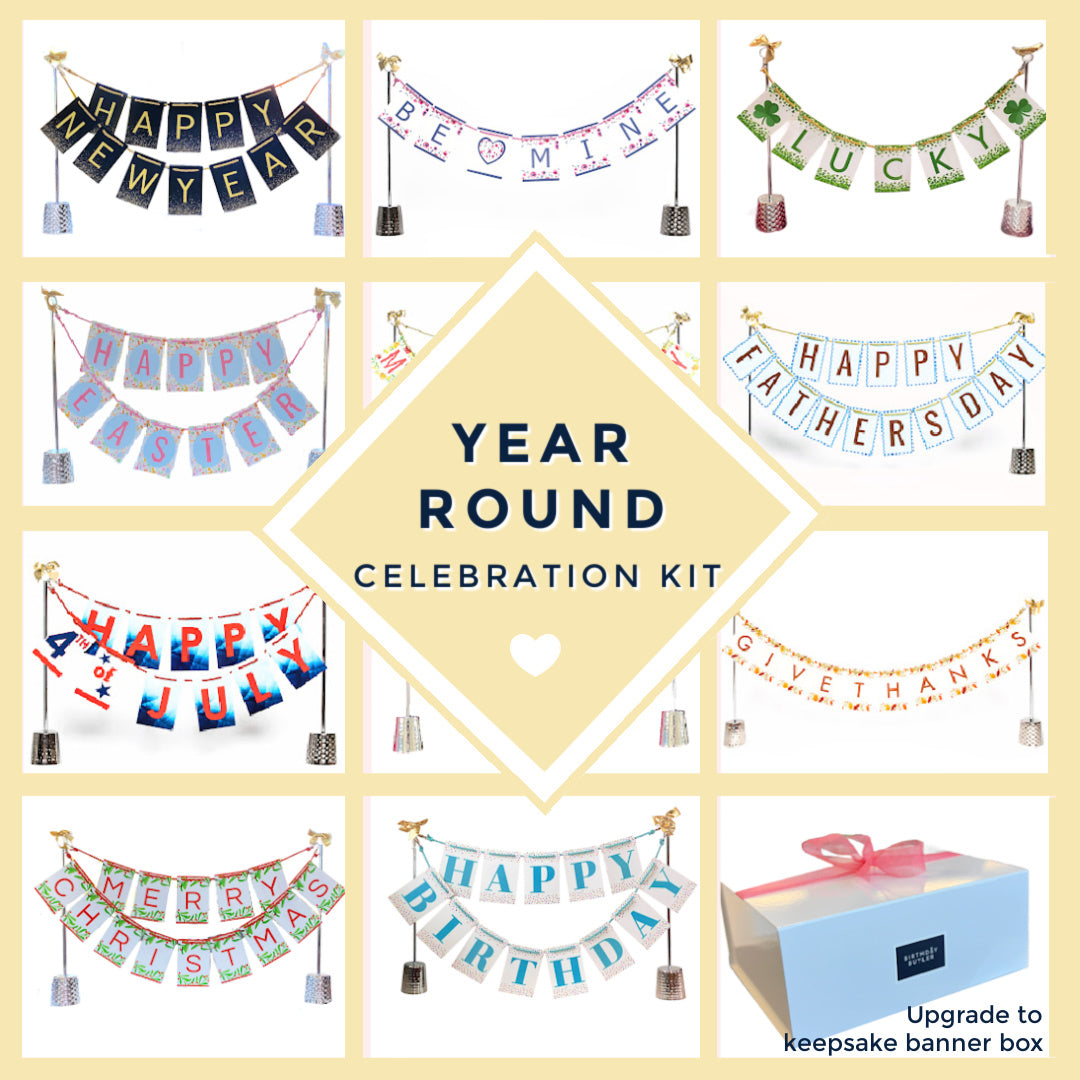 Year Round Celebration Kit - 11 banners + Stand + Banner Box