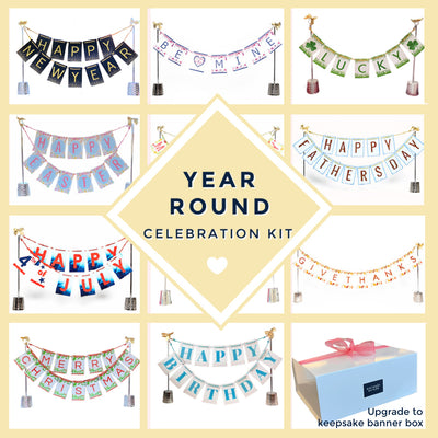 Year Round Celebration Kit - 11 banners + Stand + Banner Box