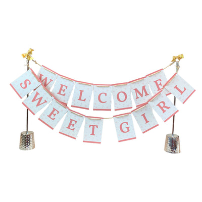 Welcome Sweet Girl Centerpiece for Baby Shower from Birthday Butler