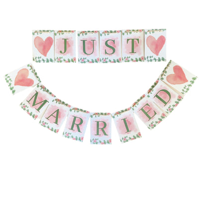 Just Married banner for Wedding (perfect for bridal shower too!- add on 'Almost' banner)