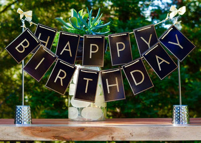 Black and Gold Birthday Centerpiece for Table