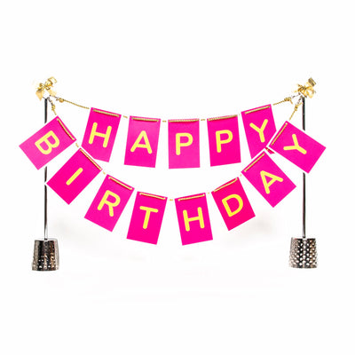 Pink and Yellow Birthday Banner
